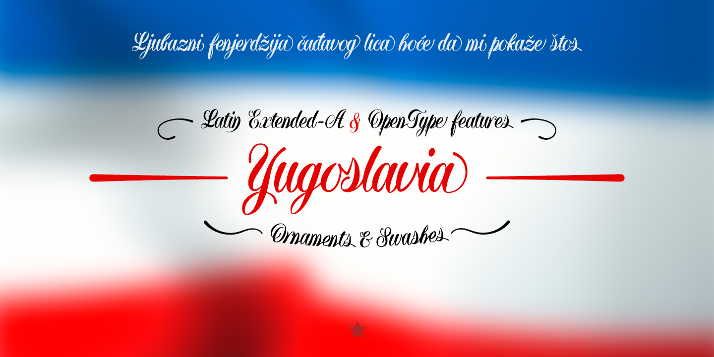 Przykład czcionki Yugoslavia Regular